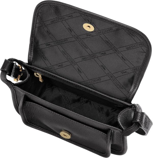 Longchamp Le Foulonne Small Leather Crossbody Bag in Black leetcode