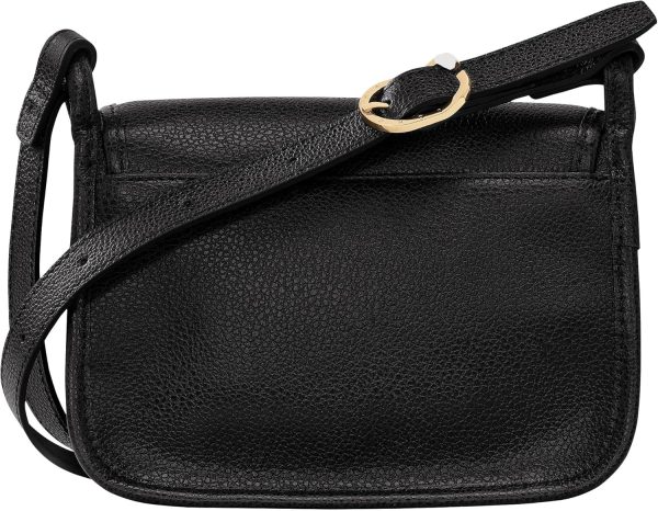Longchamp Le Foulonne Small Leather Crossbody Bag in Black foulonneau cholet