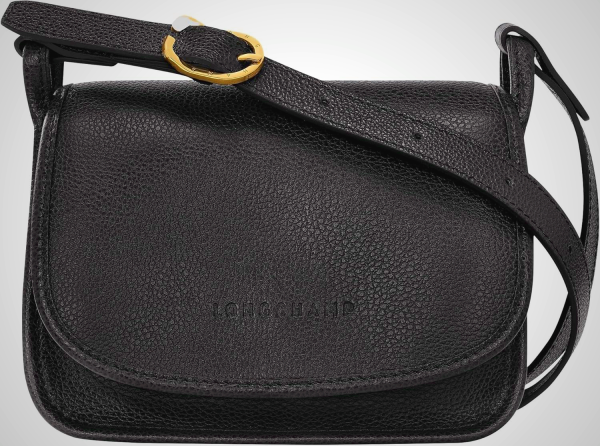 Longchamp Le Foulonne Small Leather Crossbody Bag - Black