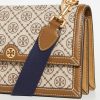 Tory Burch Women's T Monogram Jacquard Shoulder Bag, Hazel, Tan, Graphic, One Size jacquard loom