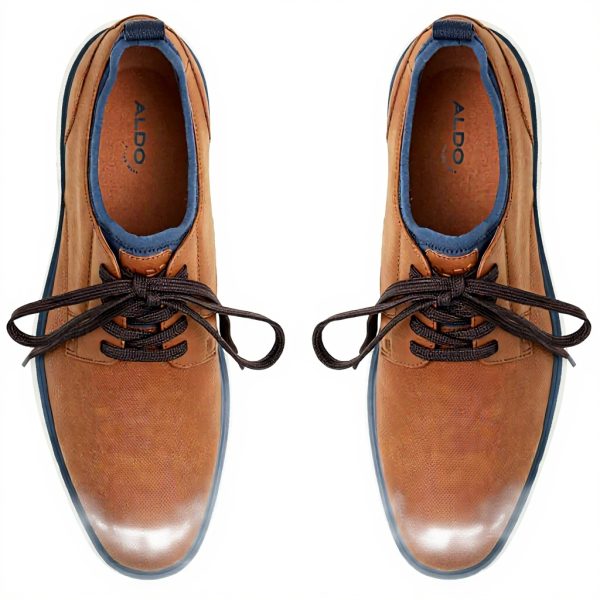 Aldo Alarick Mens Loafers Cognac Navy Synthetic Leather