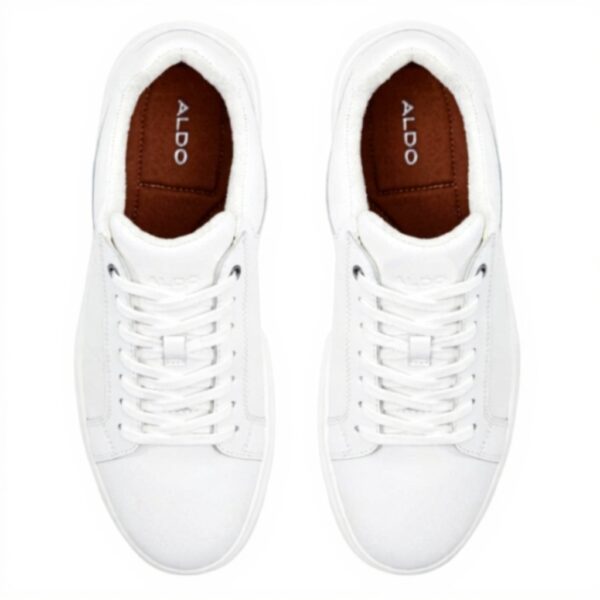 Aldo Darren Mens Leather Sneakers Black White Fashion Trainers