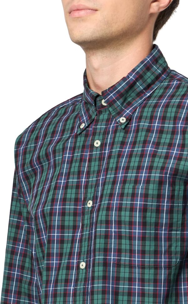 Brooks Brothers Men's Friday Poplin Long Sleeve Pattern Sport Shirt - Forest Plaid-2