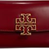 Tory Burch Britten Pebble Leather Envelope Wallet for Women - Bartlett Red-0