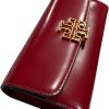 Tory Burch Britten Pebble Leather Envelope Wallet for Women - Bartlett Red-2