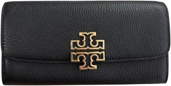 Tory Burch Britten Pebble Leather Envelope Wallet for Women-1