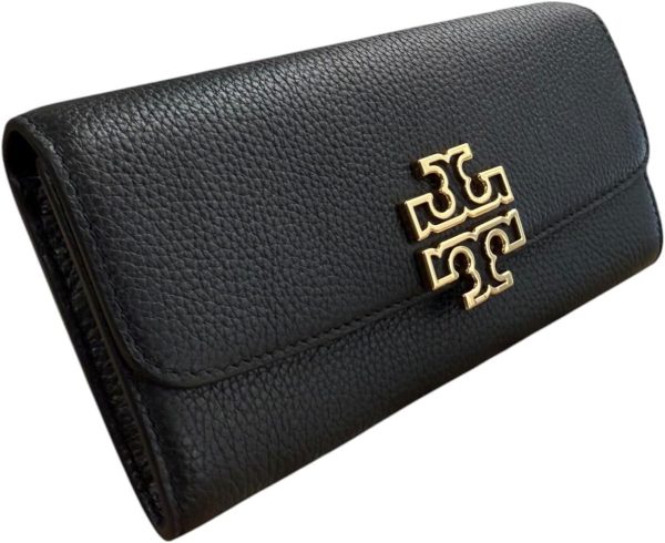 Tory Burch Britten Pebble Leather Envelope Wallet for Women-0