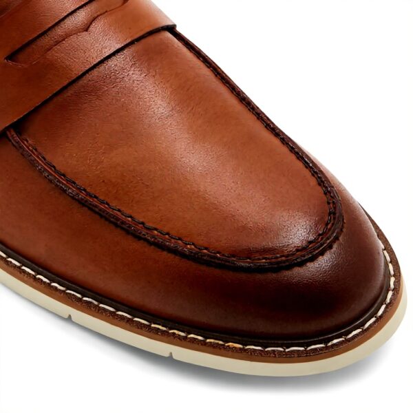 Aldo Mens Zadar Loafers Leather Slip On Cognac Size 6.5 UK