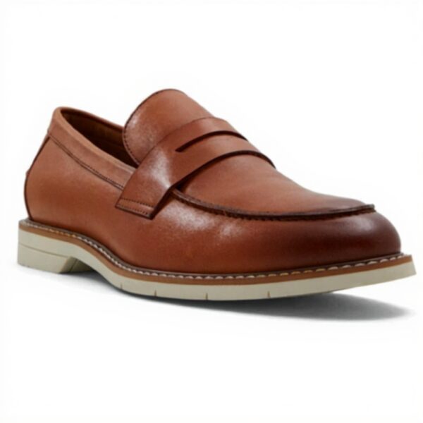 Aldo Mens Zadar Loafers Leather Slip On Cognac Size 6.5 UK