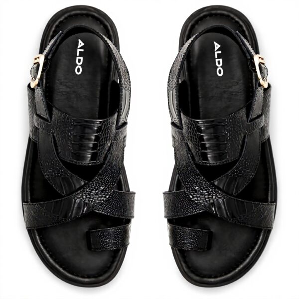 Aldo Mens ZainoFlat Sandal Leather Comfortable Black Size