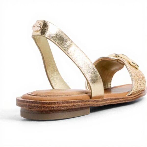 ALDO Womens Agreinwan Flat Sandal Gold Square Toe