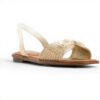 ALDO Womens Agreinwan Flat Sandal Gold Square Toe