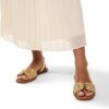 ALDO Womens Agreinwan Flat Sandal Gold Square Toe