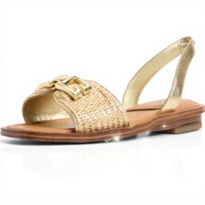 ALDO Womens Agreinwan Flat Sandal Gold Square Toe