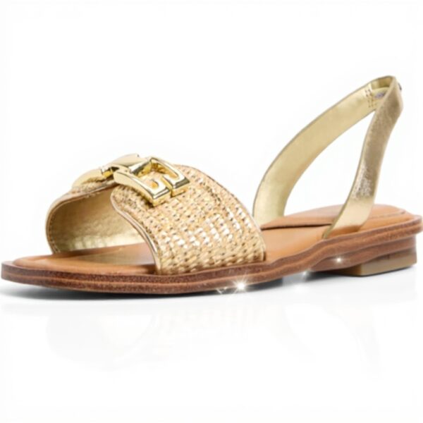 ALDO Womens Agreinwan Flat Sandal Gold Square Toe