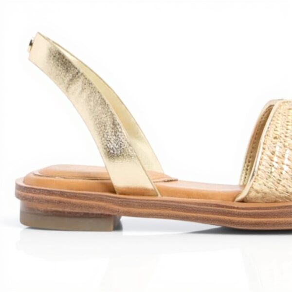 ALDO Womens Agreinwan Flat Sandal Gold Square Toe