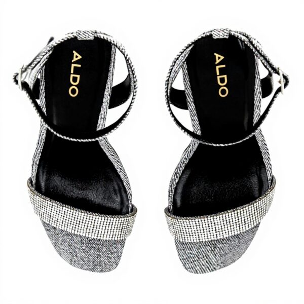 ALDO Womens Diedra Heeled Sandal Dark Grey Square Toe