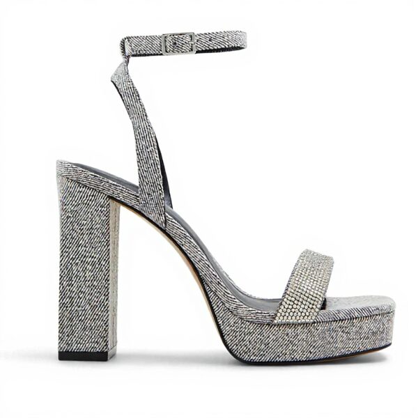 ALDO Womens Diedra Heeled Sandal Dark Grey Square Toe