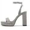 ALDO Womens Diedra Heeled Sandal Dark Grey Square Toe