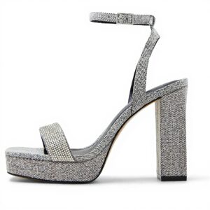 ALDO Womens Diedra Heeled Sandal Dark Grey Square Toe
