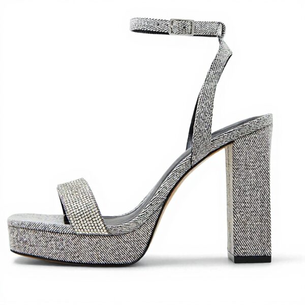 ALDO Womens Diedra Heeled Sandal Dark Grey Square Toe
