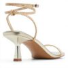 Aldo Womens Dime Heeled Sandal Gold Square Toe