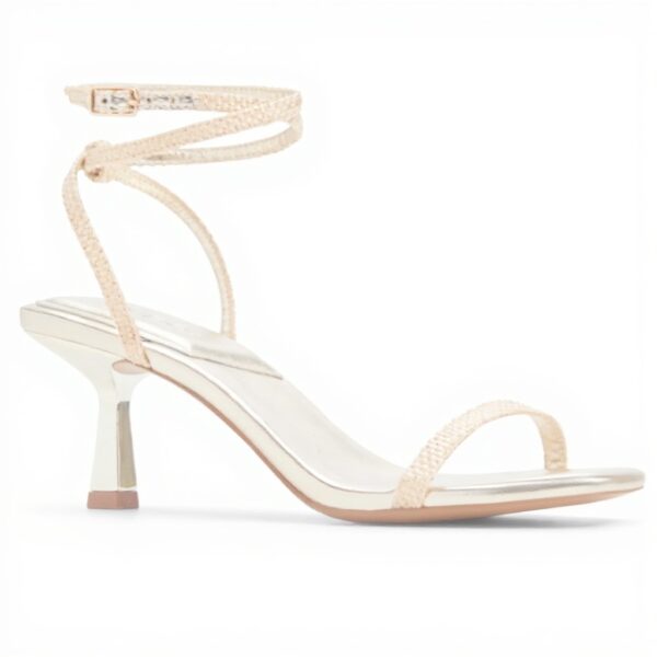 Aldo Womens Dime Heeled Sandal Gold Square Toe