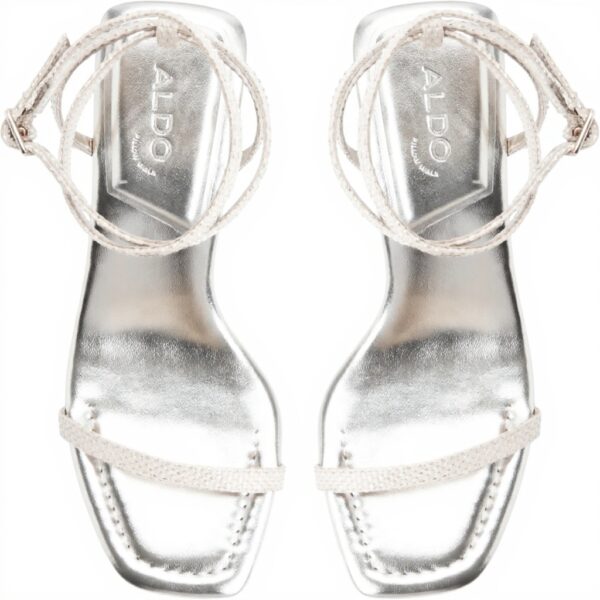 Aldo Womens Dime Heeled Sandal Gold Square Toe