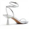 ALDO Womens Dime Pump Silver Fashion Sandals Square Toe