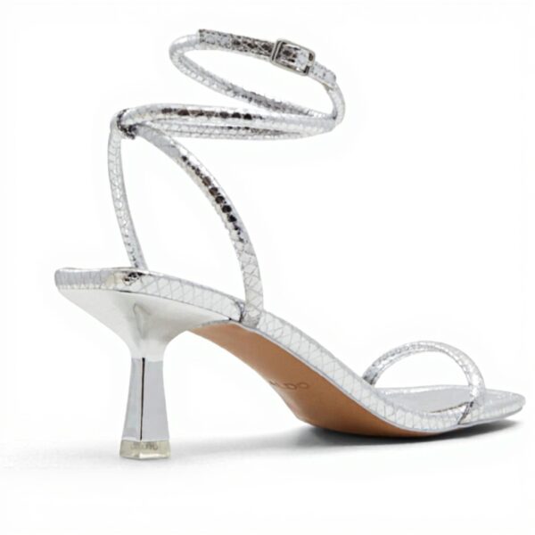 ALDO Womens Dime Pump Silver Fashion Sandals Square Toe