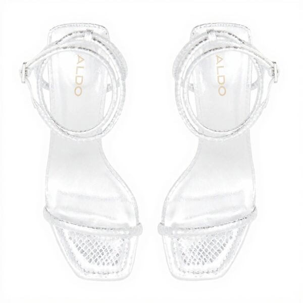 ALDO Womens Dime Pump Silver Fashion Sandals Square Toe