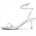 ALDO Womens Dime Pump Silver Fashion Sandals Square Toe