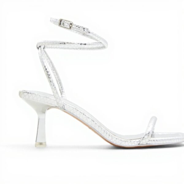 ALDO Womens Dime Pump Silver Fashion Sandals Square Toe