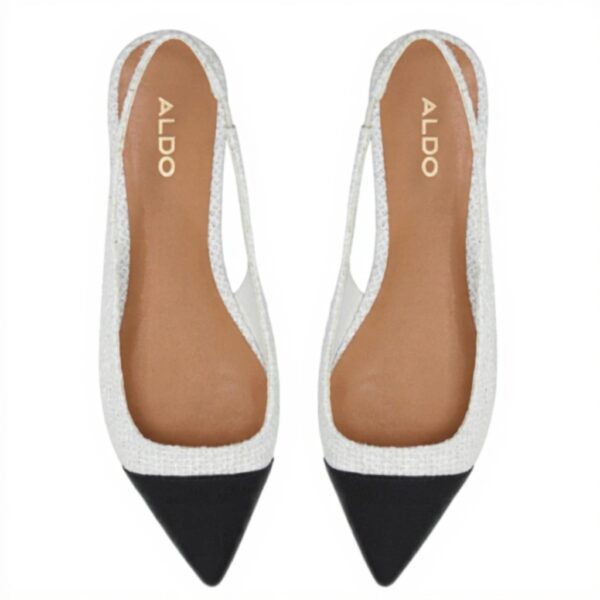 Aldo Womens Fleure Ballet Flat Black White Textile