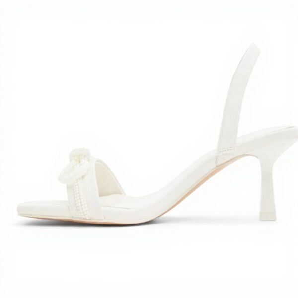 ALDO Womens Heeled Sling Back Sandals White Square Toe