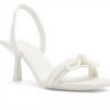 ALDO Womens Heeled Sling Back Sandals White Square Toe