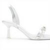 ALDO Womens Heeled Sling Back Sandals Silver Square Toe