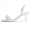 ALDO Womens Heeled Sling Back Sandals Silver Square Toe