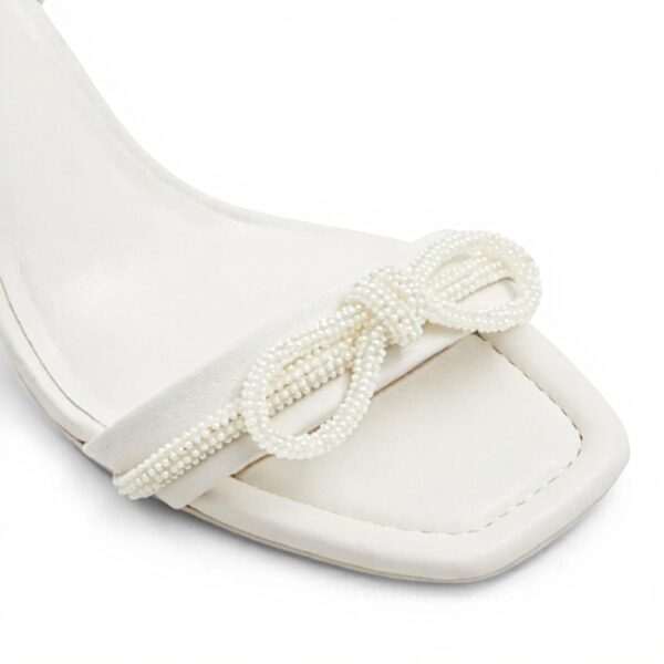 ALDO Womens Heeled Sling Back Sandals White Square Toe