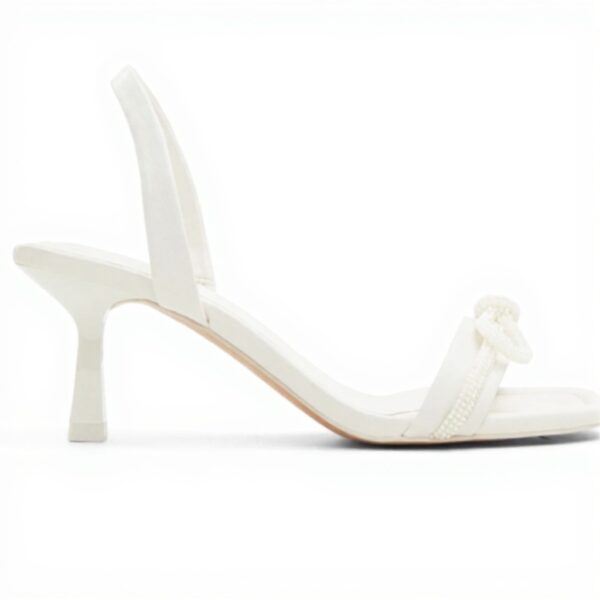 ALDO Womens Heeled Sling Back Sandals White Square Toe