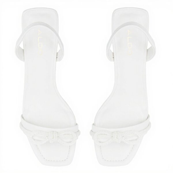 ALDO Womens Heeled Sling Back Sandals White Square Toe