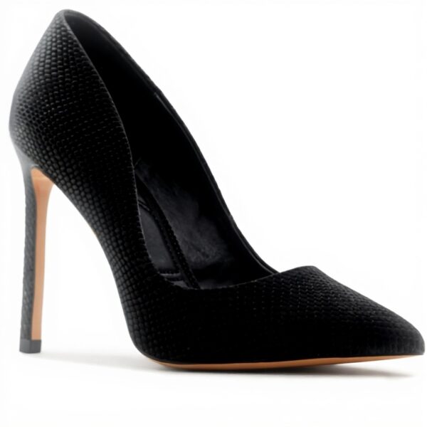 ALDO Womens Lala Pump Black Snake Court Shoes