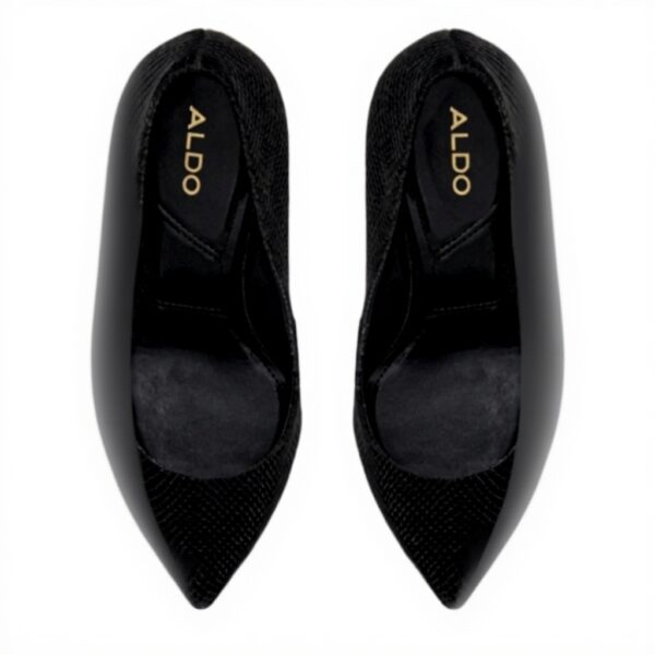 ALDO Womens Lala Pump Black Snake Court Shoes