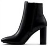 Aldo Laurella Womens Black Ankle Boots 3.5 Inch Heel