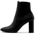 Aldo Laurella Womens Black Ankle Boots 3.5 Inch Heel