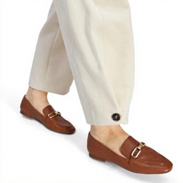 Aldo Womens Lindsie Loafer Leather Flat Shoes Cognac