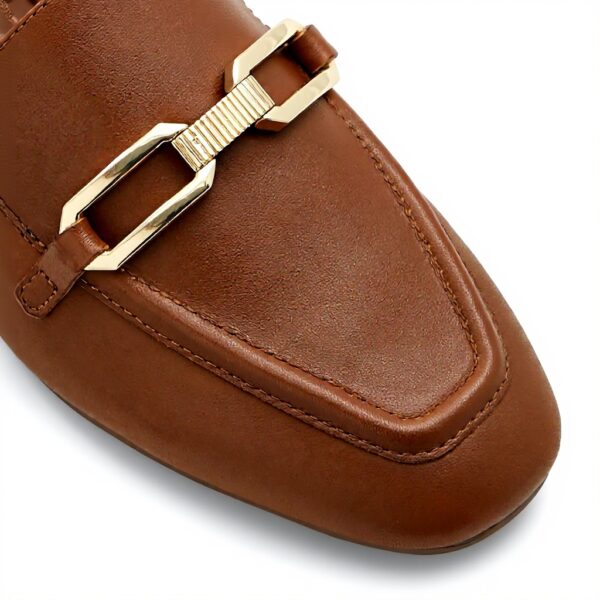 Aldo Womens Lindsie Loafer Leather Flat Shoes Cognac