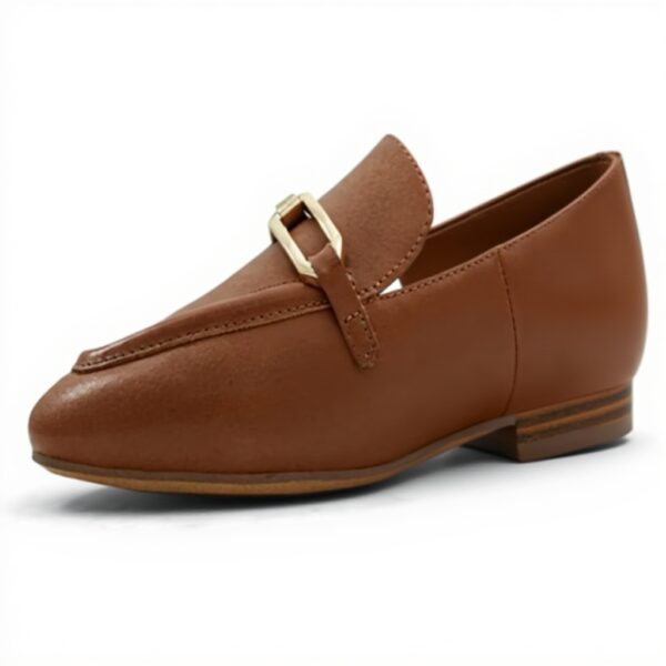 Aldo Womens Lindsie Loafer Leather Flat Shoes Cognac