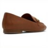 Aldo Womens Lindsie Loafer Leather Flat Shoes Cognac