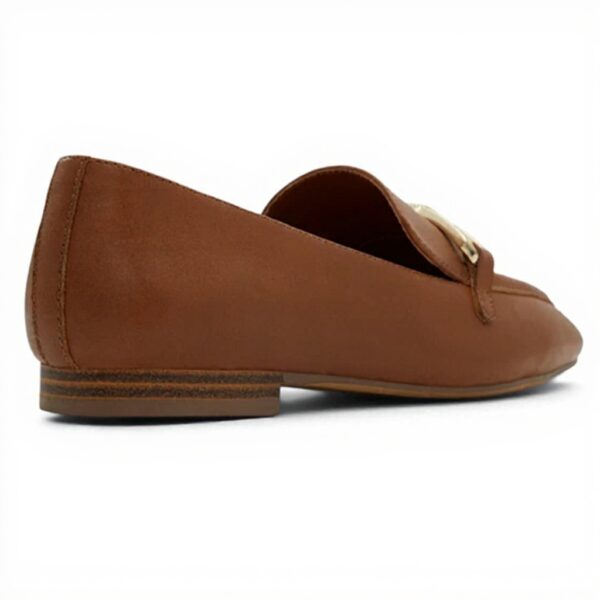 Aldo Womens Lindsie Loafer Leather Flat Shoes Cognac